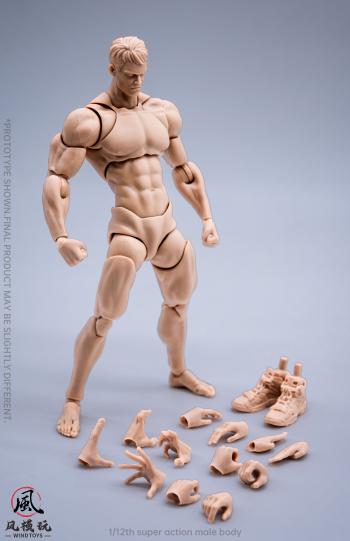 【予約2025年06月】1/12スケール 超可動フィギュア男性素体 ホワイト WIND TOYS