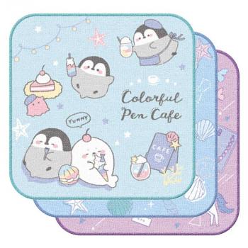 カラフルペンカフェ 3枚組ミニタオル  ハンカチ Colorful Pen Caf