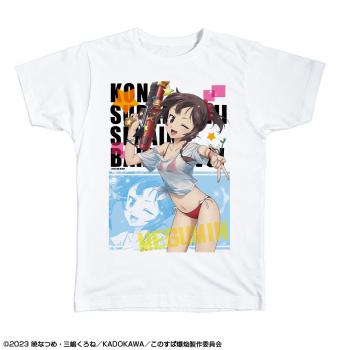 【予約2024年08月】この素晴らしい世界に爆焔を！ Tシャツ Lサイズ デザイン01(めぐみん/Tシャツ水着Ver.)【描き下ろし】 ライセンスエージェント