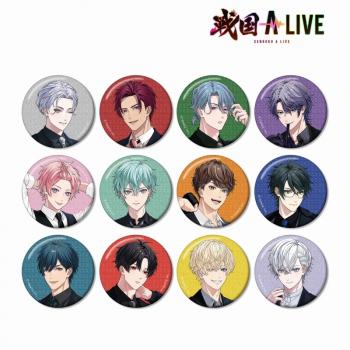 【予約2025年03月】戦国 A LIVE 描き下ろし 黒スーツver. トレーディンググリッター缶バッジ 12パック入りBOX アルマビアンカ