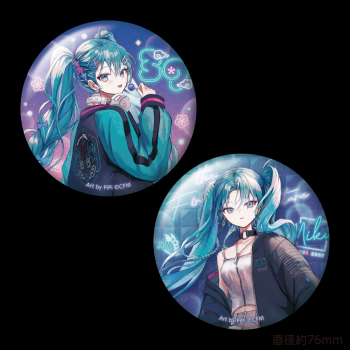 【予約2025年03月】初音ミク×SOLWA おおきめグリッター缶バッジセット Art by PiPi キャラバン